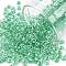 8/0 Glass Seed Beads, Transparent Inside Colours Luster, Round Hole, Round, Green, 8/0, 3~4x2~3mm, Hole: 0.8mm, about 15000pcs/bag