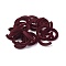 Flocky Acrylic Beads, Letter C Shape, Dark Red, 40x36.8x6.6mm, Hole: 1.4mm, Inner Diameter: 22.5mm
