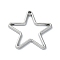 Rack Plating Alloy Pendants, Star, Platinum, 31.5x31.5x2mm, Hole: 1mm
