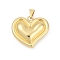 Brass Pendants, Heart, Lead Free & Cadmium Free, Long-Lasting Plated, Rack Plating, Real 18K Gold Plated, 26.5x30.5x9mm, Hole: 8x4mm