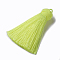 Nylon Tassel Pendants, Green Yellow, 70~72x17~18mm, Hole: 3~4mm