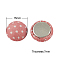Woven Cabochons, with Aluminum Bottom, Half Round, Pink, 15x7mm