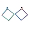 304 Stainless Steel Open Back Bezel Rhombus Pendants, For DIY UV Resin, Epoxy Resin, Pressed Flower Jewelry, Rainbow Color, 32x28.5x3mm, Hole: 2.2mm, Inner Diameter: 26x26mm