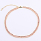 Cubic Zirconia Classic Tennis Necklace, Golden Brass Rectangle Link Chain Necklaces, Pink, 12.99 inch(33cm)