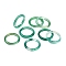 Dyed & Heated Natural Agate Finger Rings for Women, Teal, 2.5~3mm, Inner Diameter: 17~18mm