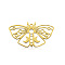 304 Stainless Steel Pendants, Laser Cut, PVD Vacuum Plating, Moth, Real 18K Gold Plated, 20.5x36x1mm, Hole: 1.6mm