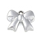 CCB Plastic Pendants, Bowknot, Platinum, 25.5x31.5x9mm, Hole: 3.5mm