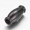Barrel 304 Stainless Steel Magnetic Clasps with Glue-in Ends, Gunmetal, 14x6.5mm, Hole: 3mm