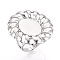 Adjustable 304 Stainless Steel Ring Components, Oval Pad Ring Settings, Stainless Steel Color, Tray: 18x12.5mm, 32x27mm, US Size 6(16.5mm)