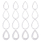 60Pcs 3 Sizes 304 Stainless Steel Linking Ring, Teardrop, Stainless Steel Color, 25.5~32x17~22x1mm, Inner Diameter: 23~29.5x15~20mm, 20pcs/size