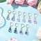 Glass Seed Beads Leverback Earrings, with 304 Stainless Steel Earring Findings and Glass Teardrop, Golden, Mixed Color, 33~34x8mm