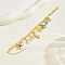 Summer Resin Charm Bracelets, Brass Cable Chain Bracelets for Women, Shell Shapes & Fishtail & Starfish, with Enamel, Golden, Inner Diameter: 7-1/8 inch(18cm)