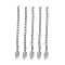 Tarnish Resistant 304 Stainless Steel Chain Extender, with Leaf Pendants, Stainless Steel Color, 60mm