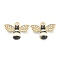 Alloy Enamel Pendants, with Crystal Rhinestone, for DIY Accessories, Bees, Light Gold, Lead Free & Cadmium Free, White, 13.5x17x3mm, Hole: 1.8mm