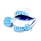 Handmade Lampwork Pendants, Tropical Fish, Light Sky Blue, 40~42x53x14~15mm, Hole: 3~5x3.5~4.5mm