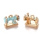 Alloy Pendants, with Enamel and Crystal Rhinestone, Sewing Machine, Golden, Cyan, 13.5x16x6mm, Hole: 2mm