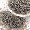 8/0 Glass Seed Beads, Grade A, Round, Transparent Colours Lustered, Gray, 2.8~3.2mm, Hole: 1.0mm, about 1500pcs/50g