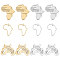 12Pcs 6 Style 304 Stainless Steel Pendants, Map with Word, Golden & Stainless Steel Color, 26~35x20~30.5x1.5~2mm, Hole: 0.8~1.5mm, 2pcs/style
