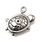 Retro 304 Stainless Steel Pendants, Tortoise Charms, Antique Silver, 16x13.5x3mm, Hole: 1.4mm