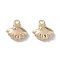 Ocean Collection Theme Jewelry, Brass with Cubic Zirconia Charms, Cadmium Free & Nickel Free & Lead Free, Real 18K Gold Plated, Shell Shape, 10x9x4mm, Hole: 1.2mm