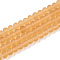 Transparent Glass Beads Strands, Faceted, Frosted, Rondelle, PeachPuff, 6x4.5mm, Hole: 1.4mm, about 80~85pcs/strand, 38~40cm