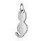Non-Tarnish 304 Stainless Steel Kitten Pendants, Cat Silhouette Shape, Stainless Steel Color, 17x7.5x1mm, Hole: 3mm
