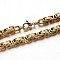 Trendy 304 Stainless Steel Byzantine Chain Bracelets, with Lobster Clasps, Golden, 8-1/4 inch(21cm)