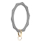 Silicone Bangle Keychian, with Alloy Spring Gate Ring, Golden, Gray, 9.5cm