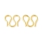 304 Stainless Steel S-Hook Clasps, Real 18K Gold Plated, 7x8.5x0.8mm, Hole: 2.5mm