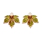Thanksgiving Day Theme Alloy Enamel Pendants, Lead Free & Cadmium Free, Golden, Leaf, 29x28x3mm, Hole: 2mm