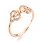 Heart Brass Micro Pave Clear Cubic Zirconia Adjustable Ring Settings, for Half Drilled Beads, Cadmium Free & Nickel Free & Lead Free, Real 18K Gold Plated, Pin: 1mm, 9.5mm, Inner Diameter: 18~20mm