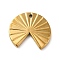 Ion Plating(IP) 304 Stainless Steel Pendants, Fan Charm, Golden, 18x20x2mm, Hole: 1.3mm