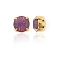 Preciosa® MAXIMA Crystal in Sew-On Cup, Czech Crystal, 719 37 081 Chaton(Round), Golden, 21110 Amethyst Opal, SS39(8.15~8.4mm)