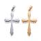 304 Stainless Steel Pendants with 201 Stainless Steel Clasp, Cross, Mixed Color, 36.5x22x1mm, Hole: 4x8mm
