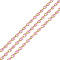 Ion Plating(IP) 304 Stainless Steel Dapped Chains, with Enamel with Spool, Soldered, Pearl Pink, 8.5x4x1.5mm