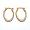 Oval 304 Stainless Steel Enamel Hoop Earrings, Golden, 30x20x2mm, Pin: 1x0.8mm