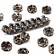 Brass Rhinestone Spacer Beads, Grade A, Wavy Edge, Gunmetal, Rondelle, Crystal, 6x3mm, Hole: 1mm