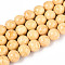 Dyed Synthetic Fossil Beads Strands, Round, Moccasin, 6.5x6mm, Hole: 0.9mm, about 64pcs/strand, 15.75''(40cm)