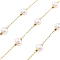 Ion Plating(IP) 304 Stainless Steel Paperclip Chains, Soldered, with ABS Imitation Pearl Beads, Real 18K Gold Plated, Real 18K Gold Plated, 5x6.5x5.5mm, about 16.40 Feet(5m)/Roll
