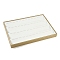 4 Rows Imitation Leather Jewelry Pendant Trays, Rectangle Desktop Organizer Case with No Cover, for Pendant, White, 35x24x3cm