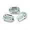 Glass Rhinestone Cabochons, Flat Back & Back Plated, Faceted, Recctangle, Indian Sapphire, 6x4x3mm
