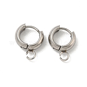 Фурнитура для сережек-колец Huggie Hoop из нержавеющей стали 201 STAS-P283-01U-P