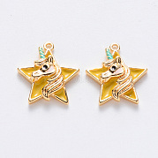 Латунь эмаль подвески KK-T049-024G-03-NF