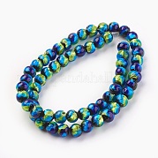 Ручная серебряная фольга стеклянные бусины Lampwork LAMP-P051-G02-6mm
