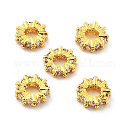 Латунные микропаве из прозрачного кубического циркония KK-R216-12G-1