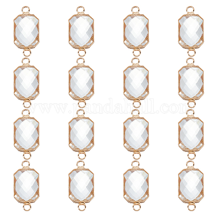 16 шт. латунные подвески-коннекторы из прозрачного стекла FIND-BC0013-16G-1