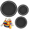 3Pcs 3 Style Leather Crochet Bag Bottom, Flat Round, Black, 10~15x0.2~0.25cm, Hole: 5.5~6mm, 1pc/style