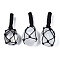 Natural Crazy Agate Pendants, with Woven TaiWan Nylon Thread, Nuggets, 40~60x20~27x12~24mm, Hole: 10~16mm