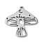 Non-Tarnish 304 Stainless Steel Pendants, Laser Cut, Mushroom Charm, Stainless Steel Color, 20x19.5x1mm, Hole: 1.2mm