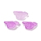 Transparent Glass Beads, Bird, Baking Paint, Magenta, 10x20x8mm, Hole: 1.2mm